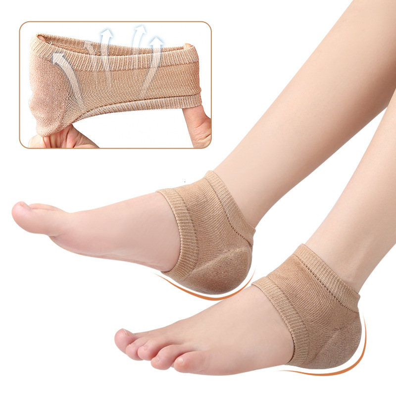 Shoe Parts Accessories Gel Silicone Heel Protector Sleeve Pads Cups Plantar Fasciitis Support Feet Care Skin Repair Cushion Halfyard Socks 230421