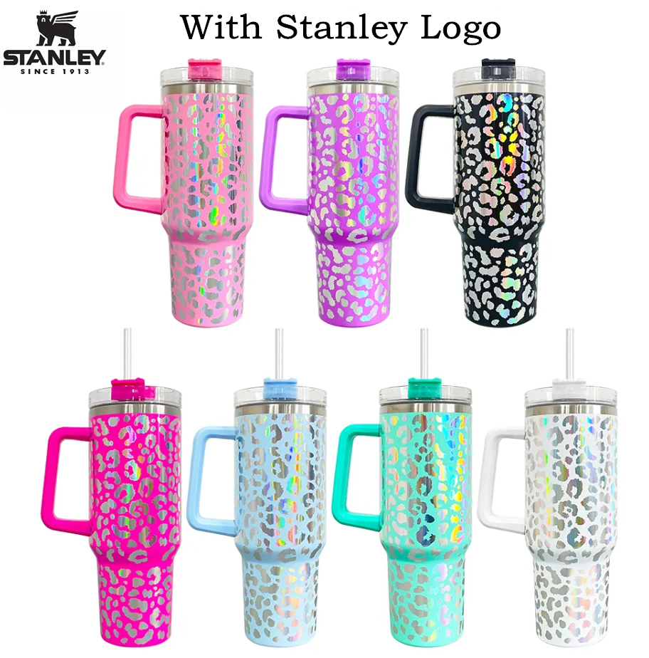 With Stanley Logo leopard Coffee Mug Cup with Lid and Straw outdoor camping cup shinny leopard 40oz stainless steel mugs, Multi-color
With Stanley Logo leopard Coffee Mug Cup with Lid and Straw outdoor camping cup shinny leopard 40oz stainless steel mugs, Multi-color