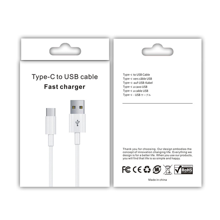 Universal White Quick Charging Cables 1M 3ft 2M 6FT Type c USb-C Micro Cable For Samsung Galaxy S10 S20 S22 S23 Huawei htc lg android phone With Box
