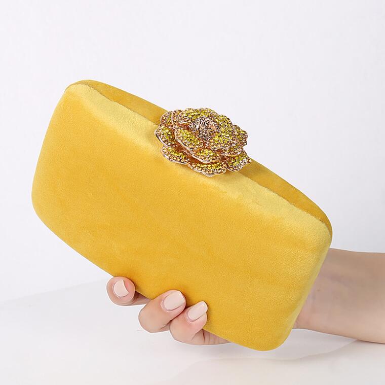 Factory sales shoulder bags 10 colors luxury flower buckle elegant chain bag solid color Joker velvet hard box handbags this years popular dress women handbag 8859#