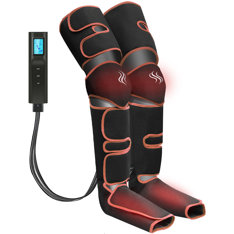 Leg Massagers Massager Air Compression for Circulation Calf Feet Thigh Massage Muscle Pain Relief Sequential Boots Device with Handheld 230422