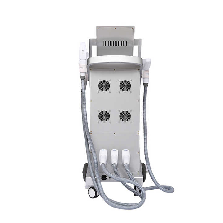 Painless Ice Point Hair Removal Tattoo Washing E-light OPT + Nd Yag Skin Rejuvenation Machine RF Wrinkle Acne Treatment Face Lifting Salon with 2 Scre