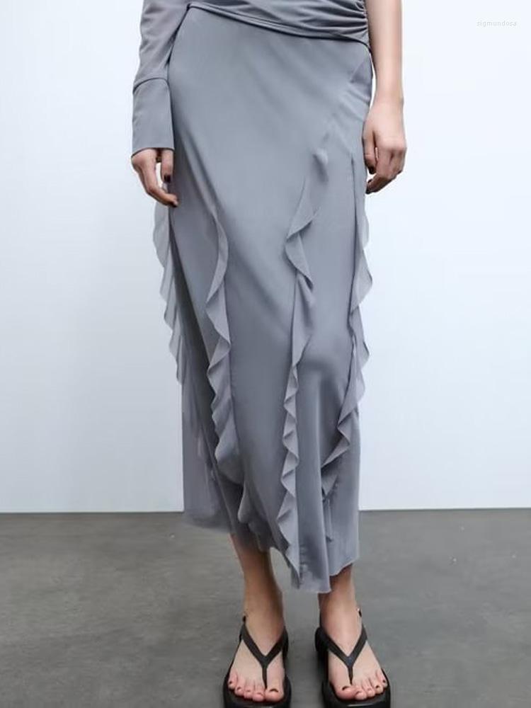 Skirts Kumsvag 2023 Women Summer Fashion Ruffles Solid Mesh Fabric Mid-Calf Female Casual Sweet Elegant Skirt Clothing XX9196
Skirts Kumsvag 2023 Women Summer Fashion Ruffles Solid Mesh Fabric Mid-Calf Female Casual Sweet Elegant Skirt Clothing XX9196