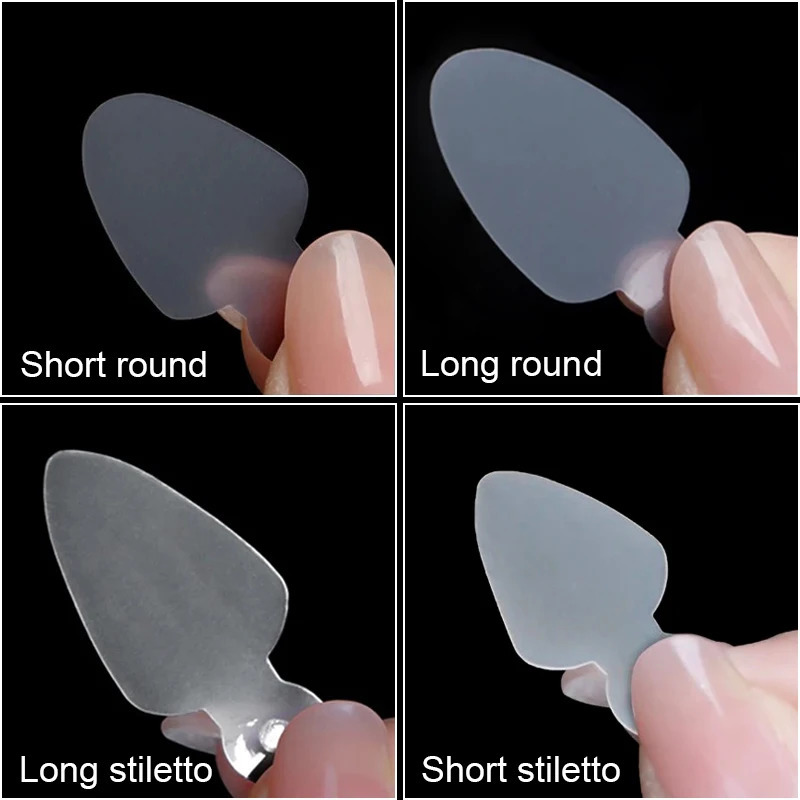 False Nails 288pcs/box French Forma Dual Sticker Silicone Pad Reuse Dual Nail Forms False Tips For Gel Extension Quick Building Manicure 231121