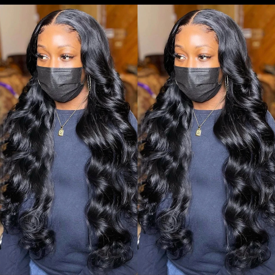 0 40 Inch Body Wave 13x4 HD Lace Front Human Hair Wigs Wear and Go Glueless Brazilian Lace Frontal Wig for Women Synthetic Heat Resistant