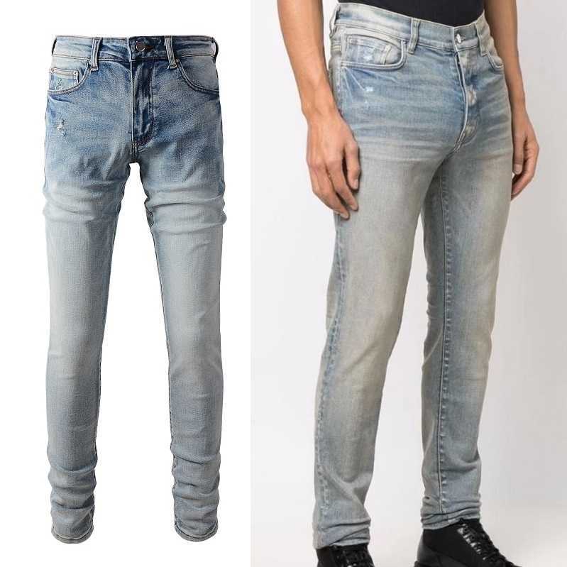 Designer Clothing Fashion Denim Pants Amiiri 2023 New High Street Trend Brand Washed Worn Out Light Color Slim Fit Elastic Jeans Men's Pants Motocycle Biker Skinny, As shown in figure
Designer Clothing Fashion Denim Pants Amiiri 2023 New High Street Trend Brand Washed Worn Out Light Color Slim Fit Elastic Jeans Men's Pants Motocycle Biker Skinny, As shown in figure