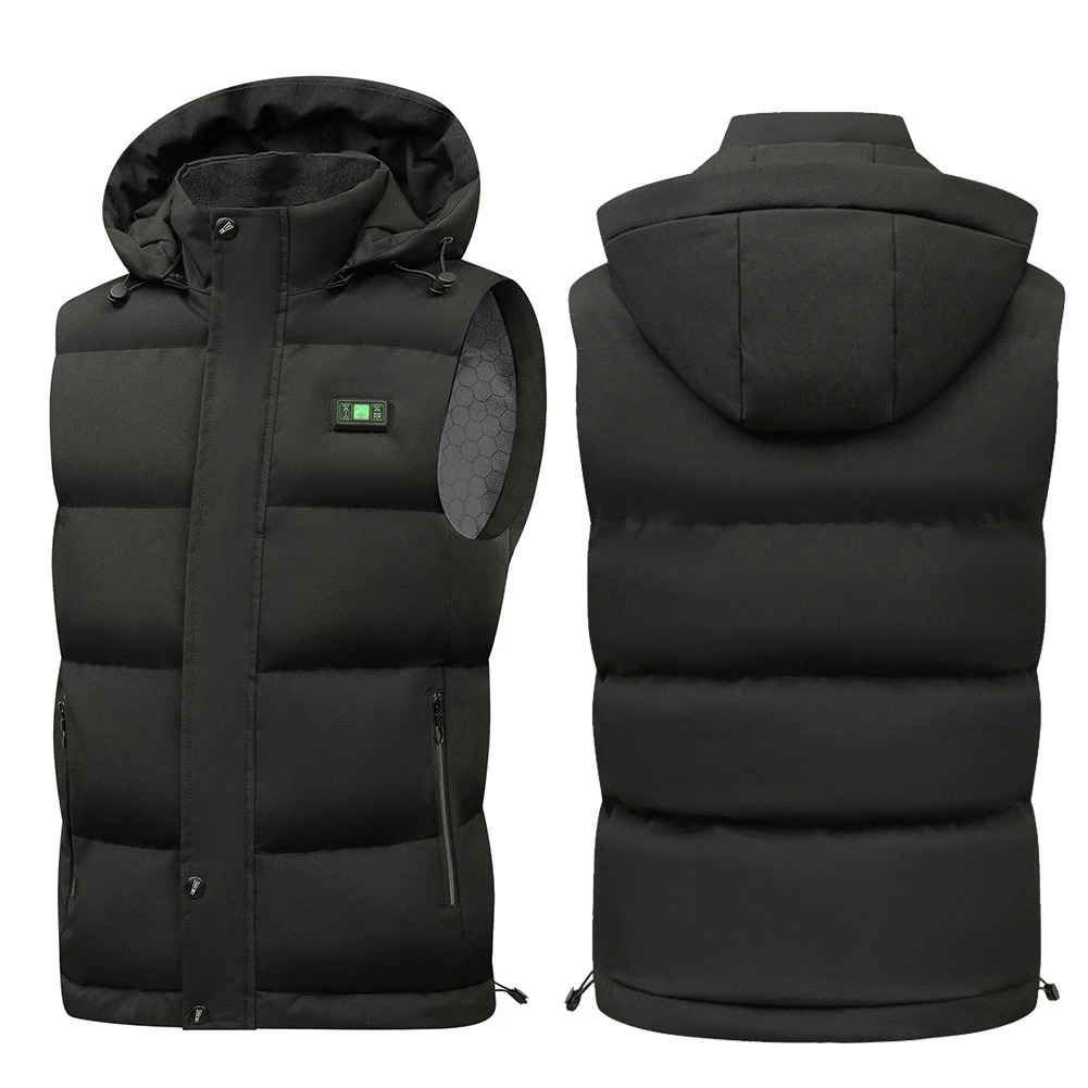 Men's Vests Unisex Electric Heated Vest Windproof Thermal Warm Clothes 15 Heating Zones Zipper Closure USB Charging for Winter Sports Hiking 2311