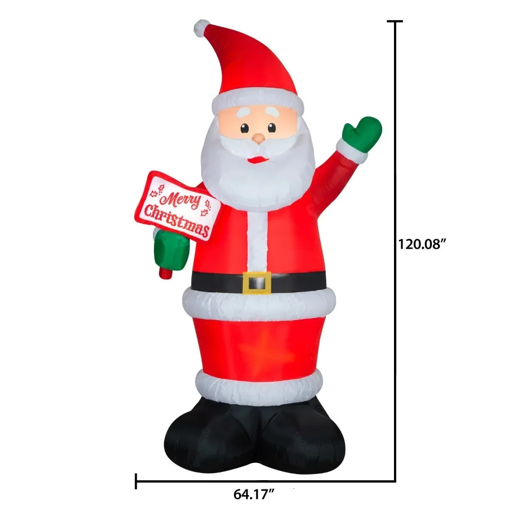 Christmas Decorations Inflatable Decoration Outdoor Inflatables 10 Foot Santa With Merry Sign 2024 Ornaments 231121