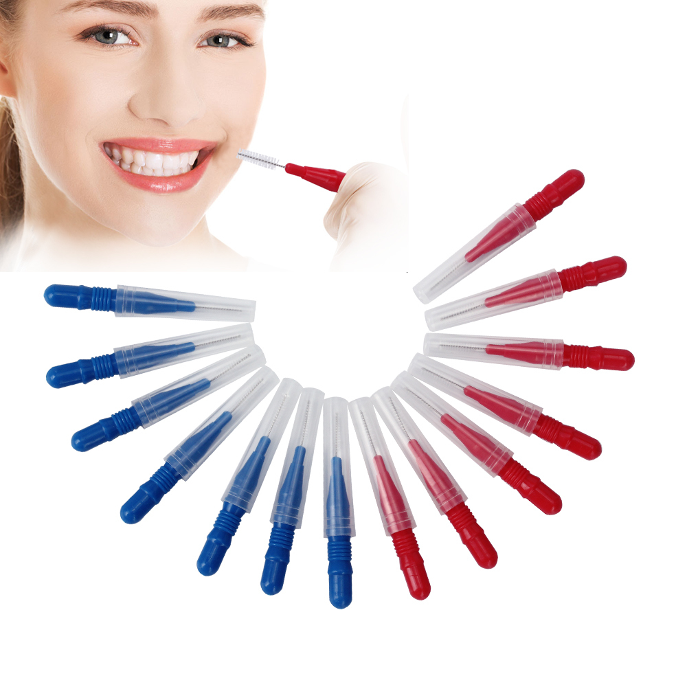 Dental Floss AZDENT 100pcs PushPull Interdental Brush Oral Toothpick Gum Tooth Orthodontic Wire Toothbrush 230421