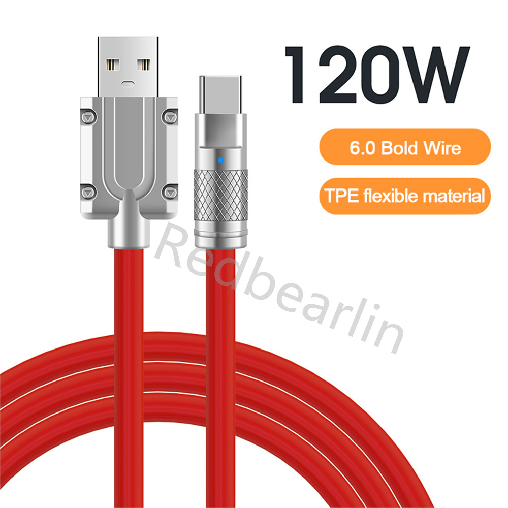120W 6A Super Fast Charging Cables USB C Type C Micro Liquid Silicone Cable Quick Charge For Samsung s10 S20 S22 S23 Htc lg 1M 3ft