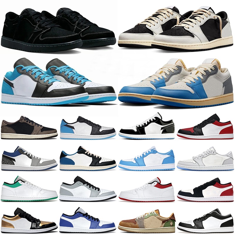 TS Black Phantom 1 Basketball Shoes Jumpman 1s Low Year Of The Rabbit Reverse Dark Mocha Fragment Concord Zion Williamson Voodoo Travis Sneakers Big Size 13