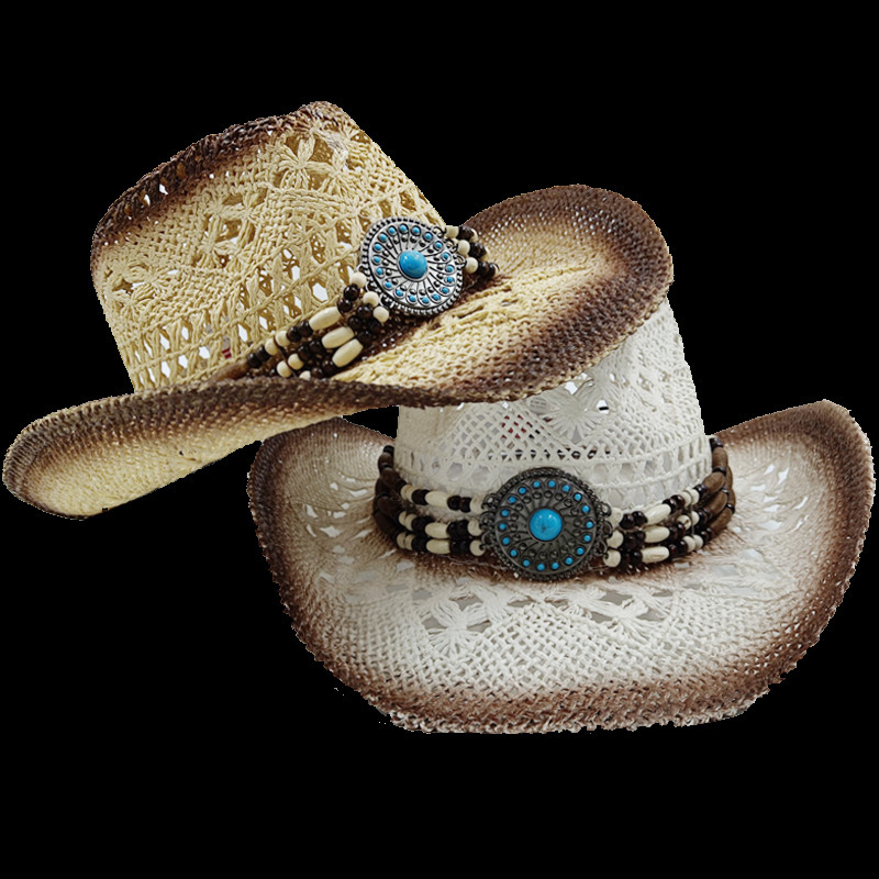 Wide Brim Hats Bucket Featured Cowboy Vintage Straw 2023 Men's Gentlemen's and Women's Jazz Sun Summer 230421