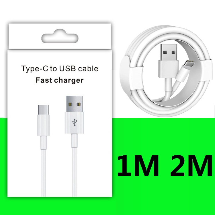 1M 3FT 2M 6FT White Type c USb-C Cables Micro 5Pin Cable Cord Line For Samsung Galaxy S10 S8 Note 2 4 10 S20 S23 Htc huawei With Retail Box