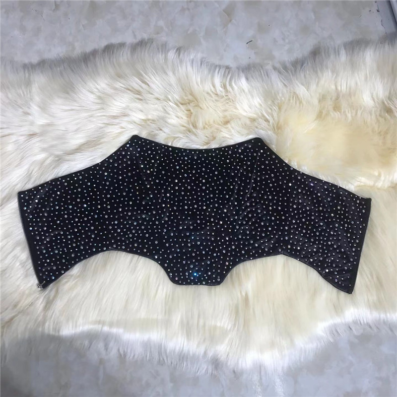 Women's Tanks Camis s Black Corset Top Strapless Night Club Backless Sexy Crystal Crop Arrival 230422Z