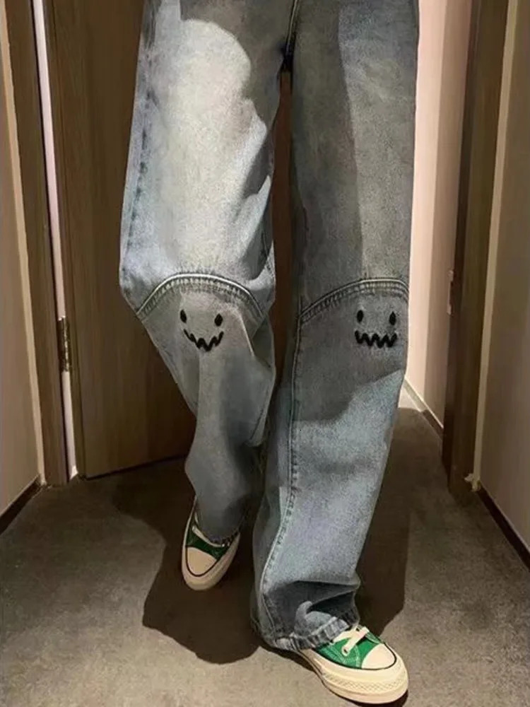 Women's Jeans Feynzz Fashion Ladies Jeans Personality Letter Jeans Hip Hop Street Trend Ruffian Handsome Trousers 231122