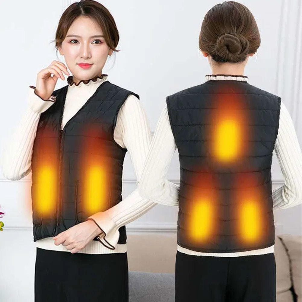 Men's Vests 5 Area USB Heated Vest Smart Electric Heating Clothes 3 Gears Adjustable Motorcycle Rider Vest Warm for Men Women Outdoor Sports 2311