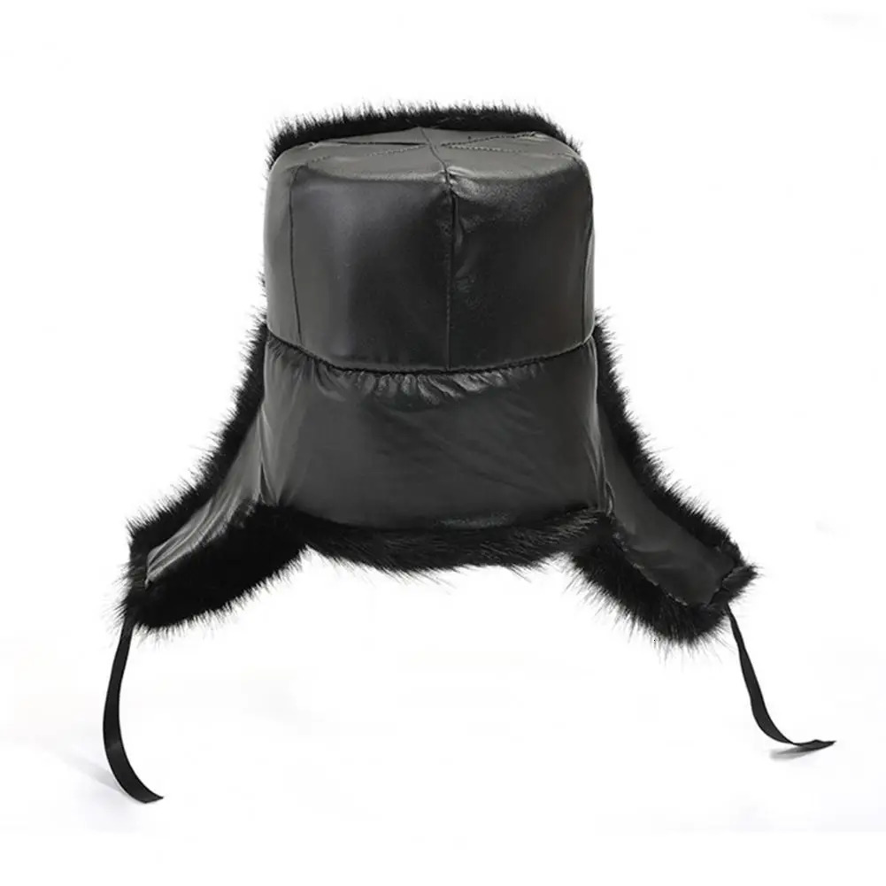 Trapper Hats Russian Ushanka Trooper Hats Women Men Winter Outdoor Riding Faux Fur Cossack Cap Thick Lei Feng Hat Warm Soft Earmuff 231121