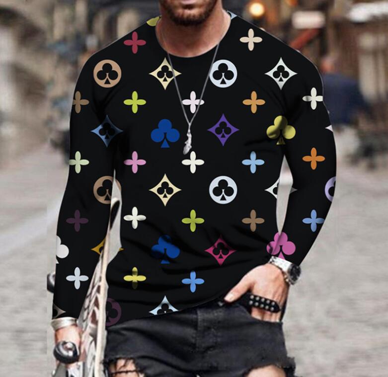 Mens Long Sleeve T shirt Hoodies Sweatshirts Man Mens Womens round neck Luxurys Clothing All-body flower print Bottoming shirt pullovers Large size 6XL