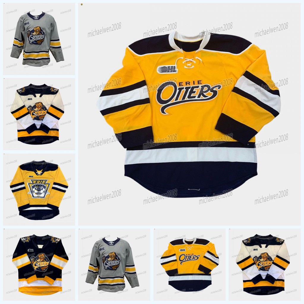 Custom Erie Otters Hockey Jersey Matthew Schaefer Any Name Any Number Embroidery