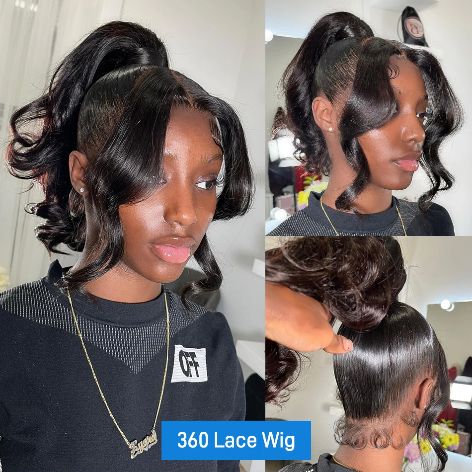 0 40 Inch Body Wave 13x4 HD Lace Front Human Hair Wigs Wear and Go Glueless Brazilian Lace Frontal Wig for Women Synthetic Heat Resistant