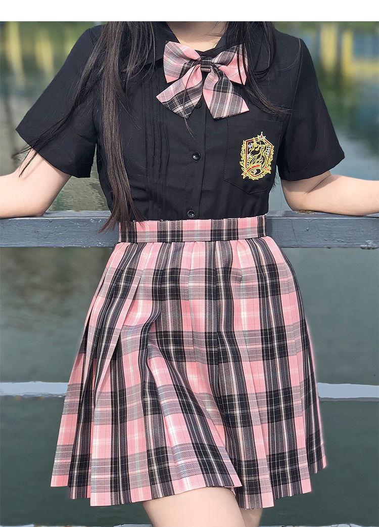 Skirts Korean Sweet Plaid Skirt Women Harajuku Cute Pink Black High Waist Pleated Mini Skirts Japanese Uniform Preppy JK Skater 2000s 230422