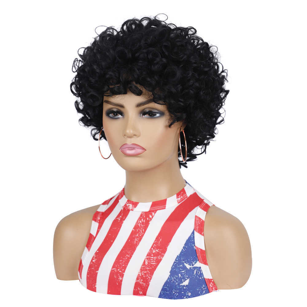 Wig headgear female short hair headgear spring coil fluffy Short Wig headgear