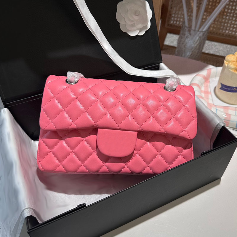 13 Colors Women Designer Classic Double Flap Bag Quilted Calfskin Leather Gold/Silver Hardware Matelasse Chain 23cm Luxury Cross Body Shoulder Handbag Wallets