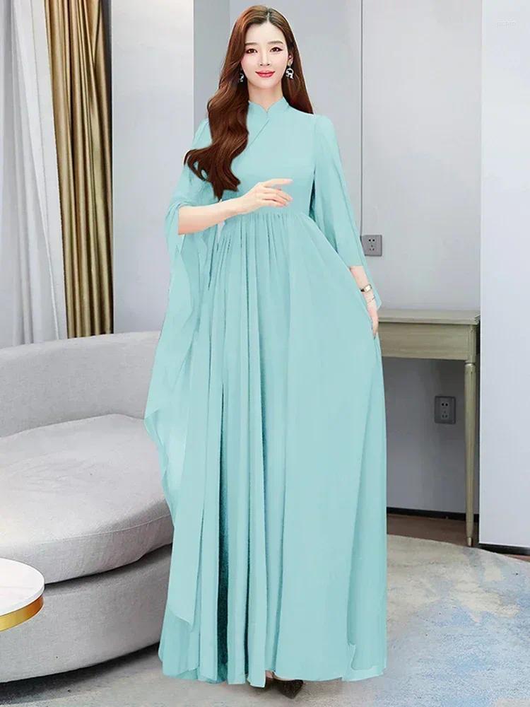 Casual Dresses Red Beach Dress Summer Clothes For 2023 Evening Maxi Fashion Elegant White Chiffon Long Sleeve Pink Prom Wedding F62