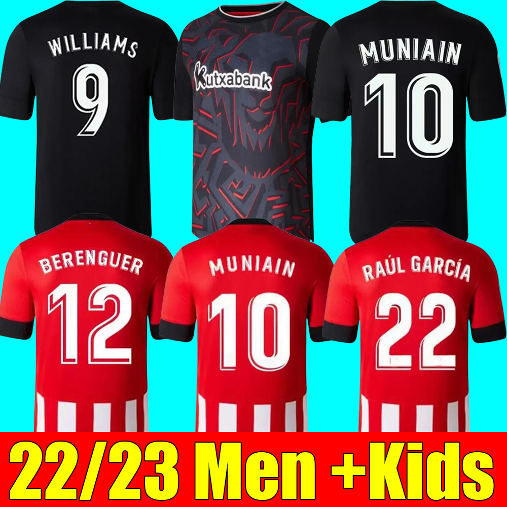 

22 23 Club Soccer Jerseys BERENGUER 2021 2022 MUNIAIN Athletic Bilbao Home Away WILLIAMS Football shirt RAUL GARCIA VILLALIBRE Jersey Sancet, Kids away+socks