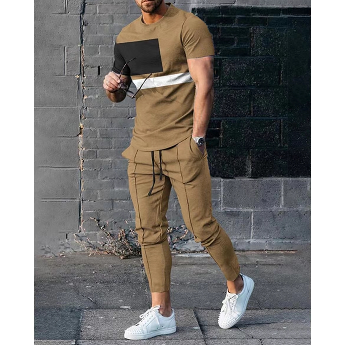 Men's Tracksuits Men Set Tracksuit For Man Oversized Clothes Summer Streetwear Printed T Shirt Shorts O-Neck Sportswear T-Shirts Fashion Suit 230