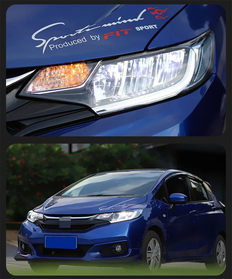 Auto Headlight For Honda Fit Jazz 2014-20 20 Wing Styling LED Headlights Daytime Lights DRL Signal Front Lamp