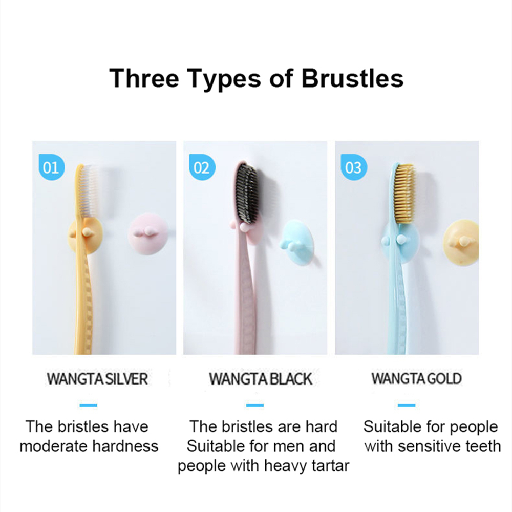 Toothbrush 5pcsPack Large Head Korean Original Tooth Brush With Travel Case Adult Charcoal Biodegradable Oral Health Cleaning 230421