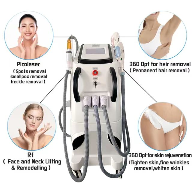 Newest Multifunction carbon 4 in 1 q switched nd yag laser hair removal machines rf face skin opt ipl hair remove diodelaser hair removal Equipment