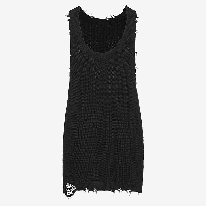 Men's Tank Tops Vintage Solid Color Loose Ripped Knitted Vest Mens Clothes Summer Fashion Straps Sleeveless O Neck Camisole Men Casual Tank Tops 