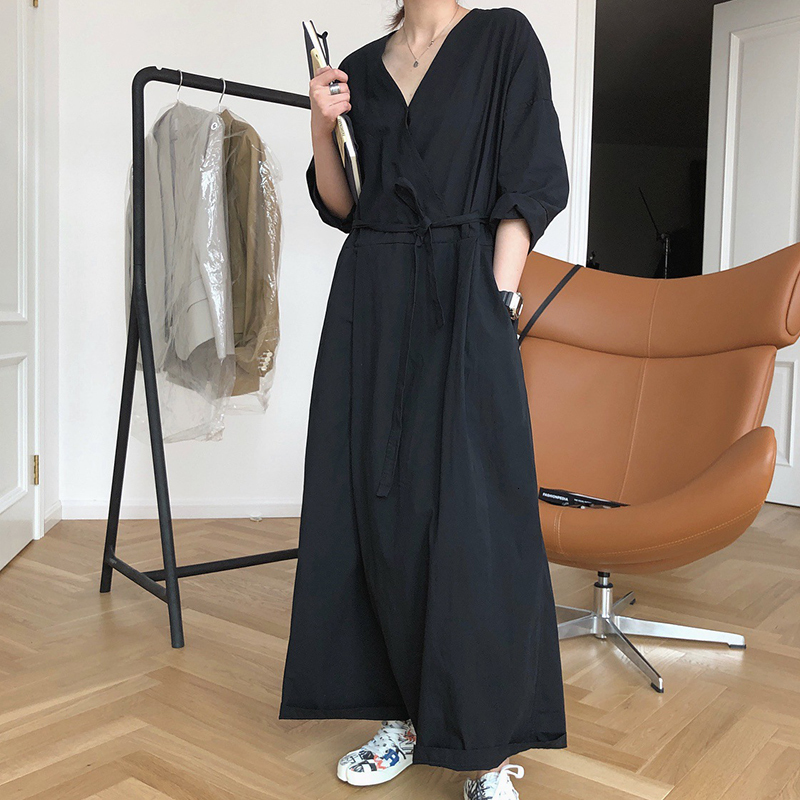 Women's Jumpsuits Rompers Yeezzi Casual Wide Leg Jumpsuits Ladies Playsuits Elegant Loose Office Original Elasticity Jumpsuits Women V Neck Rompe