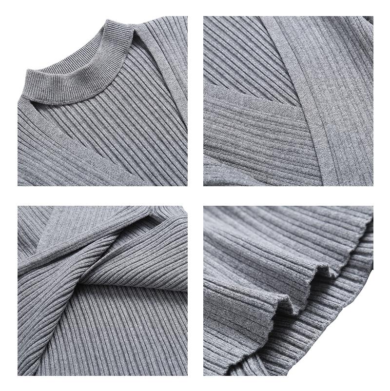 Womens Sweaters Vintage V-neck Cross Choker Sweater Women Autumn Stylish Stretchable Chompas Para Mujer Office Lady Criss-Cross Casual Swea
