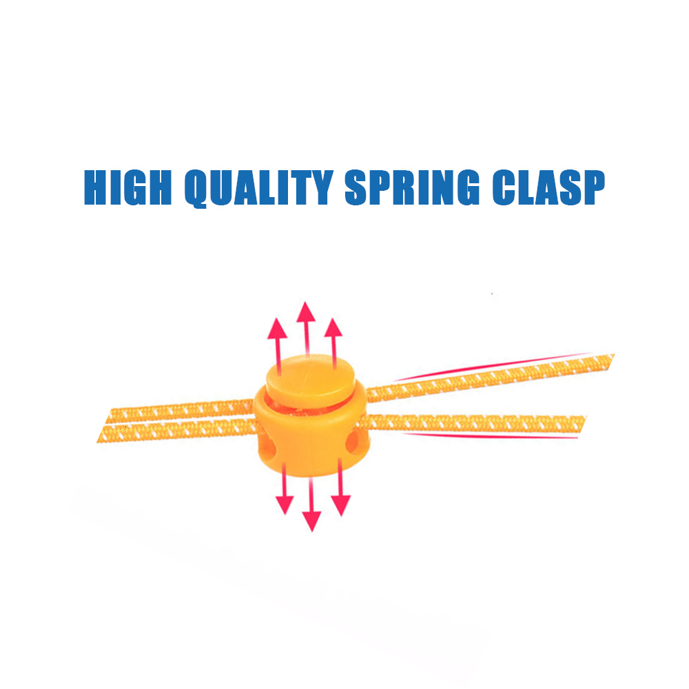 Shoe Parts Accessories 1Pair Colored Dots Round laces Elastic Plastic Lock Hiking Sports No Tie lace Adult Children Lazy Lace 230421