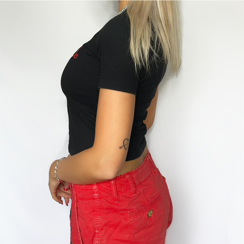 Men's TShirts Y2K Letter Print Kawaii Baby Tees Harajuku Summer Egirl Crop Tops Slim 2000s tops Streetwear Black Goth Short Sleeve Tshirts 230421