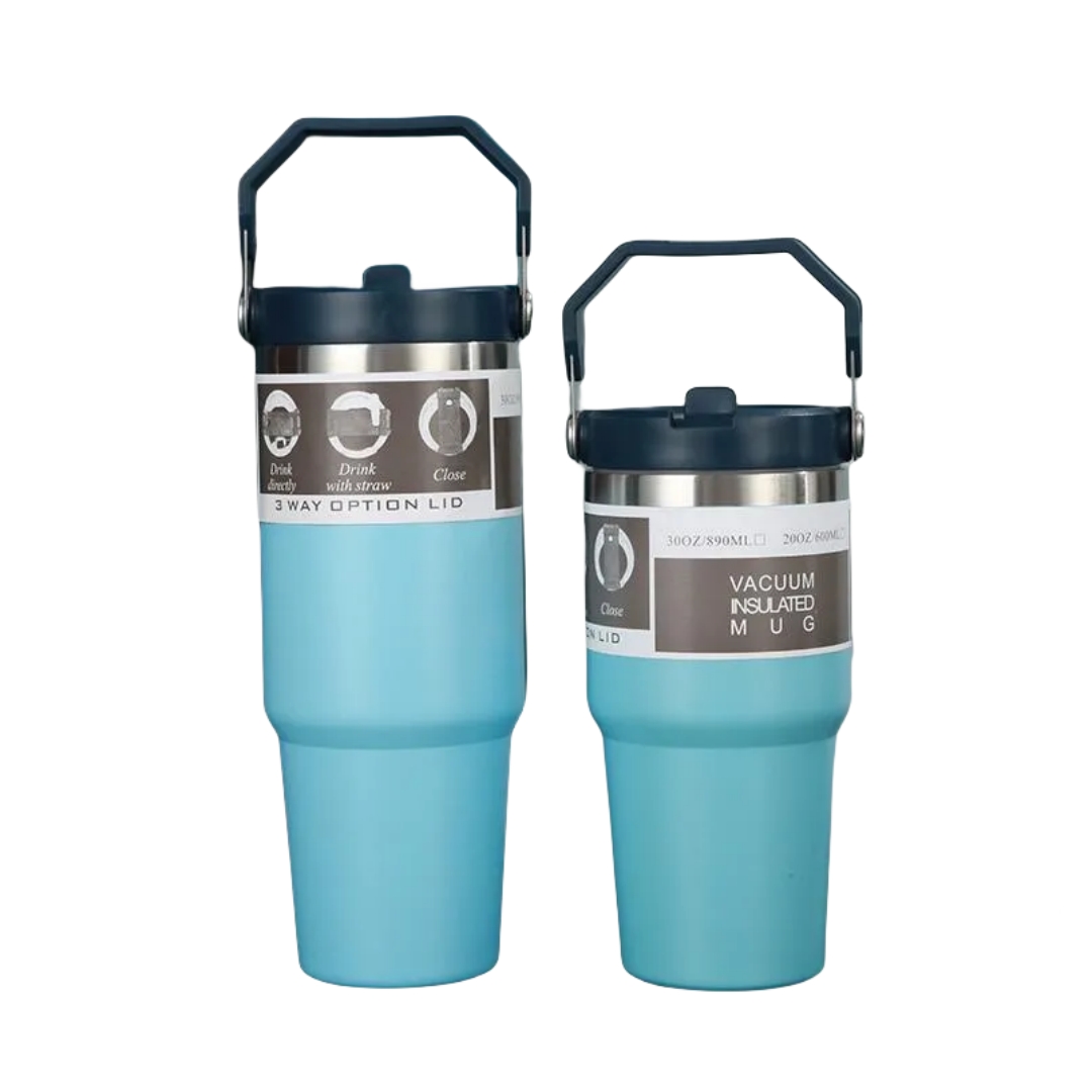 Water Bottles 20oz 30oz Cups Heat Preservation Stainless Steel Tumblers Outdoor Large Capacity Travel CarMugs Reusable Leakproof Flip Cup With LOGO FY