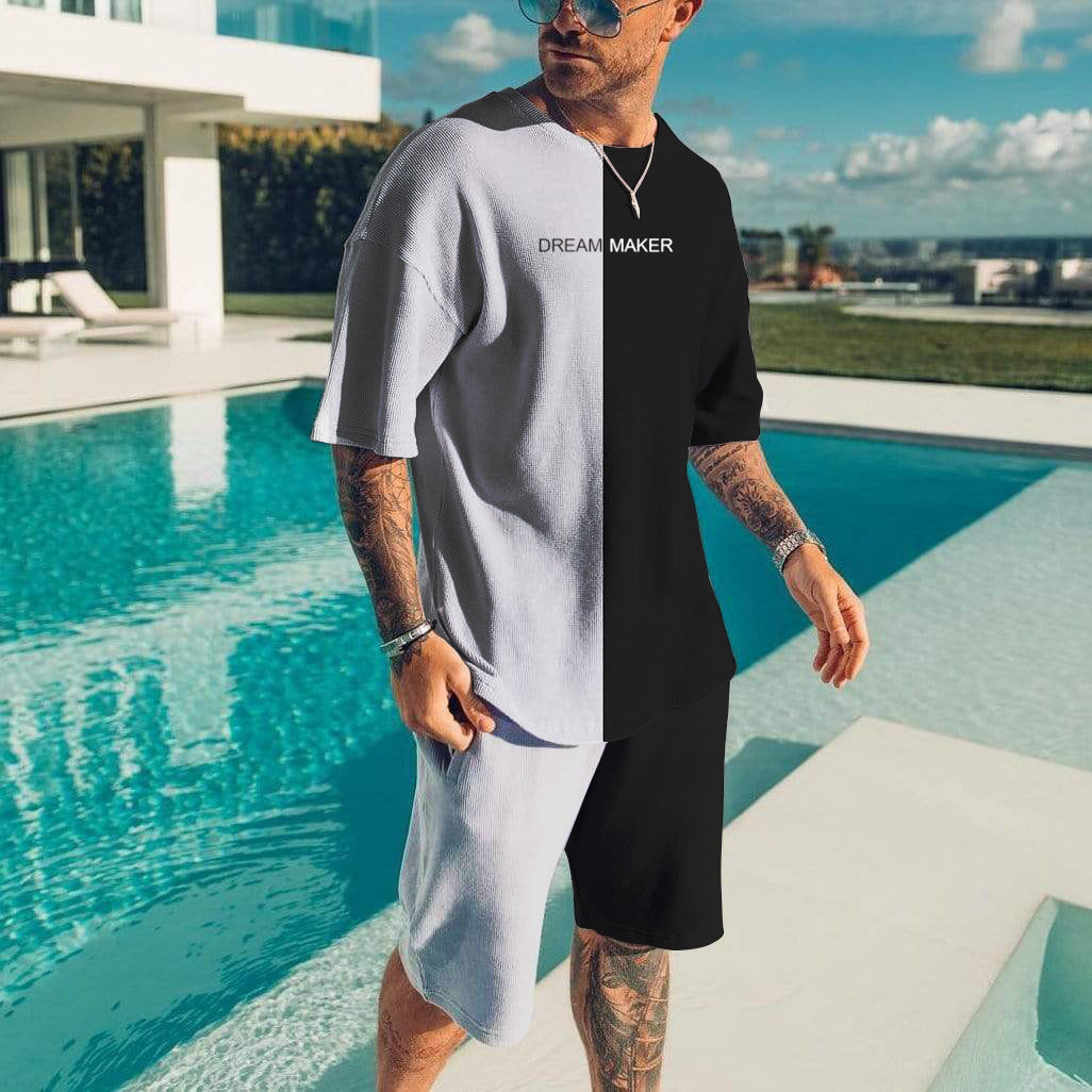 Men's Tracksuits Male Summer Short Sleeve T Shirt Set O Neck Tracksuit 3D Printed Daily Casual Streetwear 2 Piece Oversized Sports Suit 230422