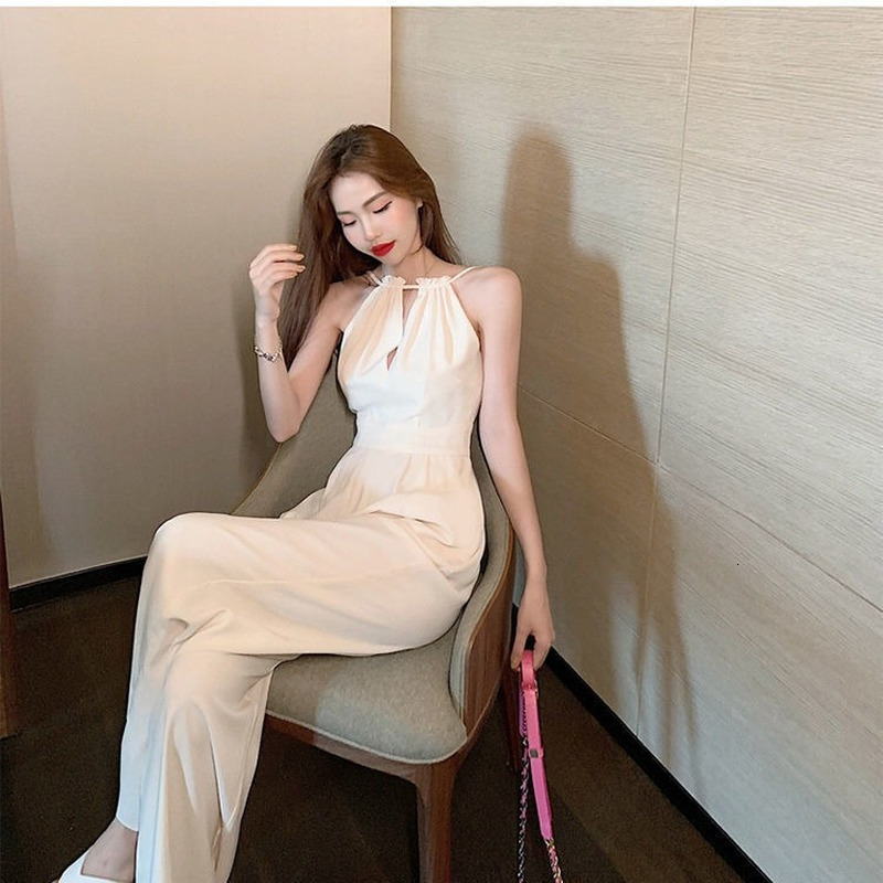 Women's Jumpsuits Rompers Jumpsuits Women Solid Elegant Sleeveless Summer Minimalist High Waist Casual Loose Stylish Korean Style All-match Chic 