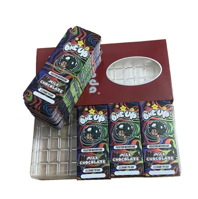 100pcs One Up Chocolate Mold Mould Compitable milk Chocolate Packing Boxes Wrapper Mushroom Bar 3.5G 3.5 grams Oneup Packaging Pack Package Box wholesale