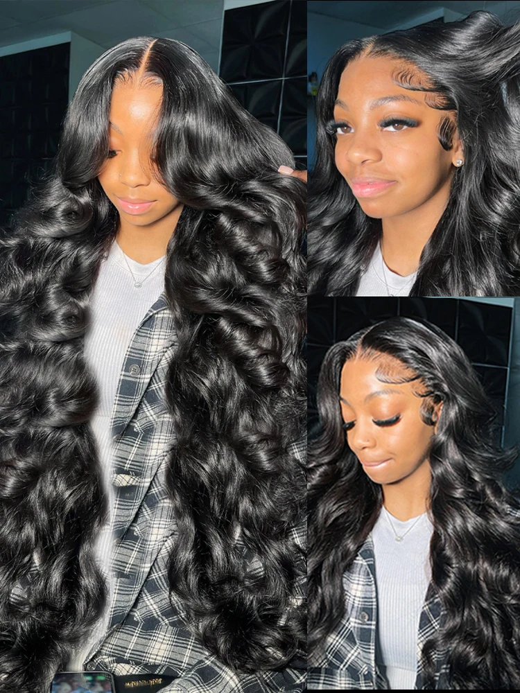 0 40 Inch Body Wave 13x4 HD Lace Front Human Hair Wigs Wear and Go Glueless Brazilian Lace Frontal Wig for Women Synthetic Heat Resistant