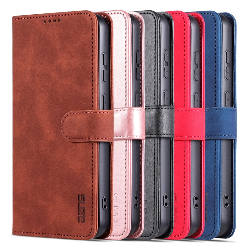Business PU Leather Wallet Cases For Samsung S25 A56 A36 A26 A16 A06 S24 Plus S23 FE S22 Ultra A05 A05S A15 A54 A25 Plain Credit Card Slot Holder Magn