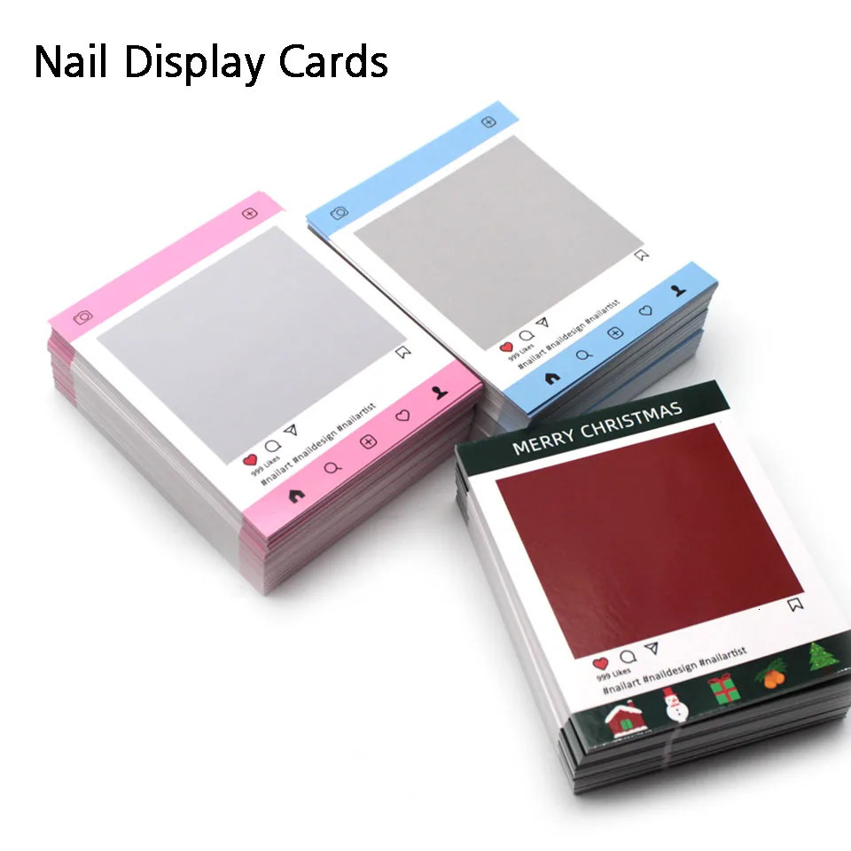 False Nails 50 Pieces Press On Nails Packaging Cards Display Wholesale Christmas/Ins Styles Pink Nail Showing Mounting Card Manicure Art 231121