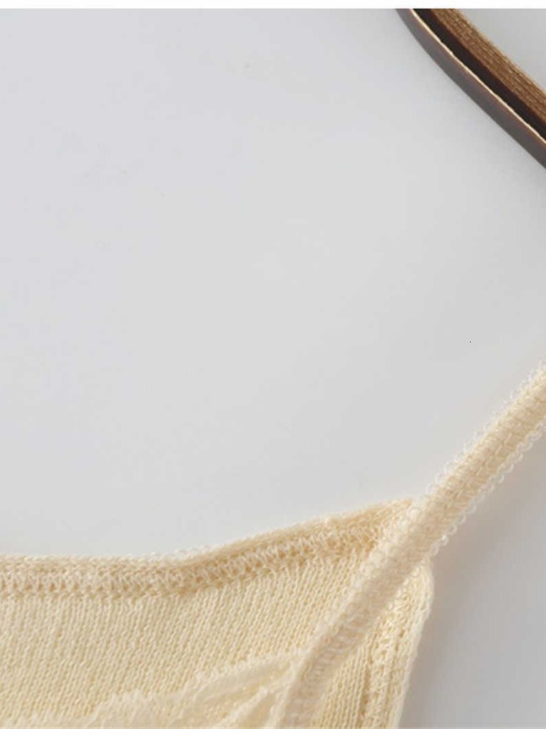 Women's Tanks Camis PUWD Casual Women Solid Color Soft Cotton Tank Summer Fashion Ladies Beige Lace Edge Slim Short Tops Female Chic Crop Top 230