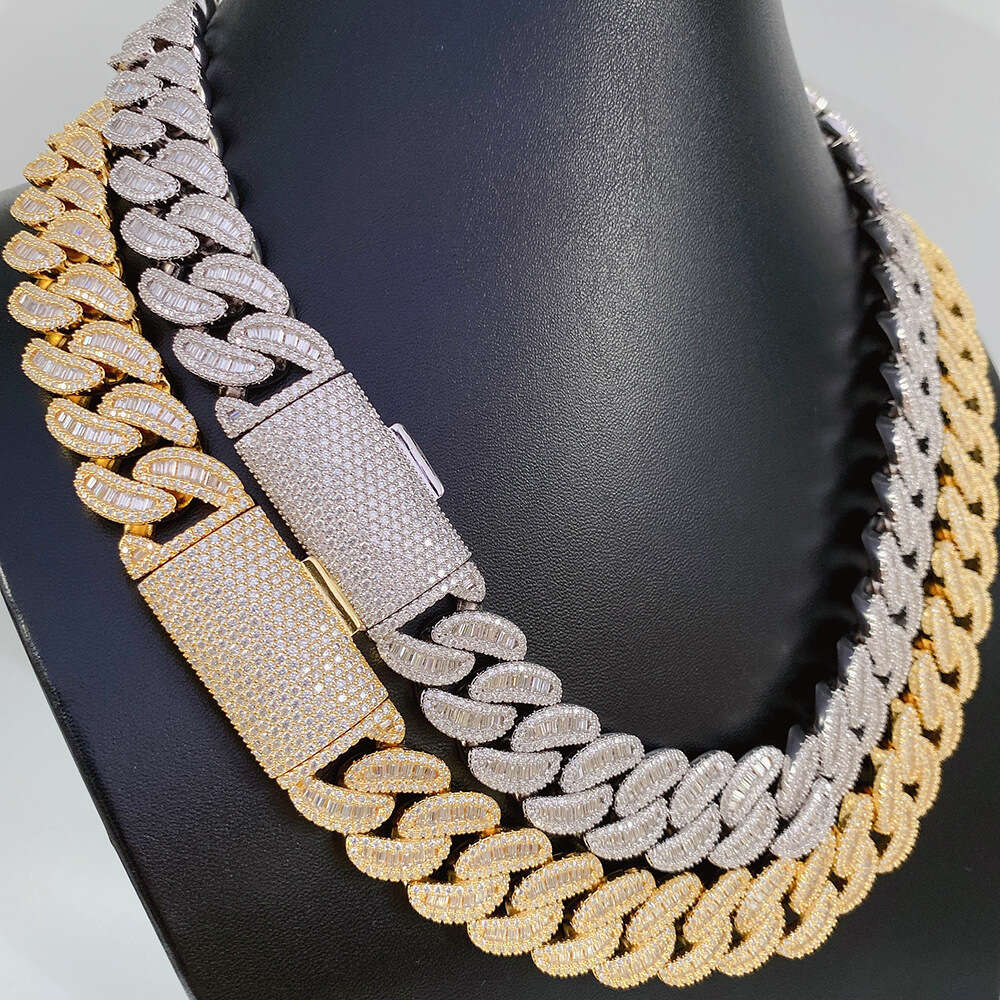 Pendant Necklaces YSYH Jewelry Hip hop 18mm Iced Out Sterg Sier Men Chains Necklace Dia Vvs1 Moissanite Cuban k Chain