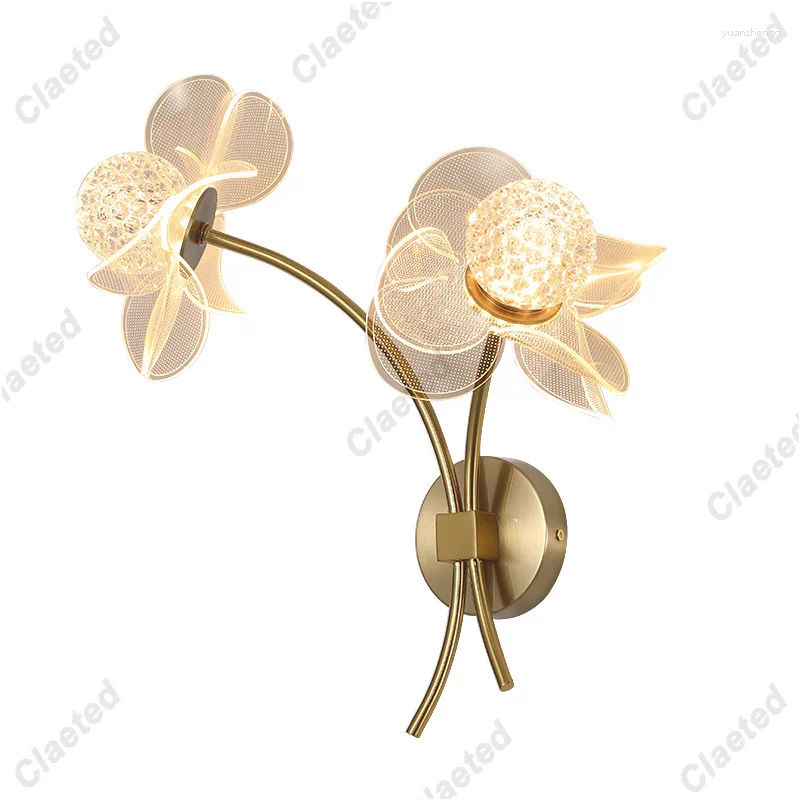Lamps Wall Flower Led For Living Room Bedroom Bedside Sconce Light Modern Hallway Restaurant Background Decoration Lighting Deco ing
