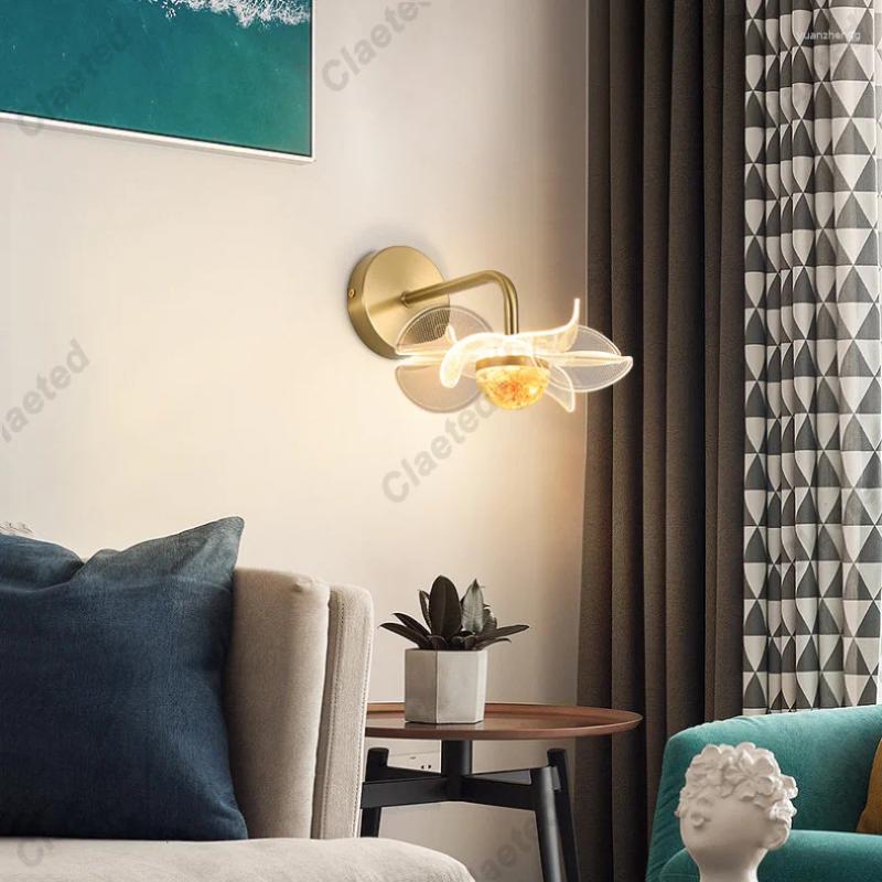 Lamps Wall Flower Led For Living Room Bedroom Bedside Sconce Light Modern Hallway Restaurant Background Decoration Lighting Deco ing