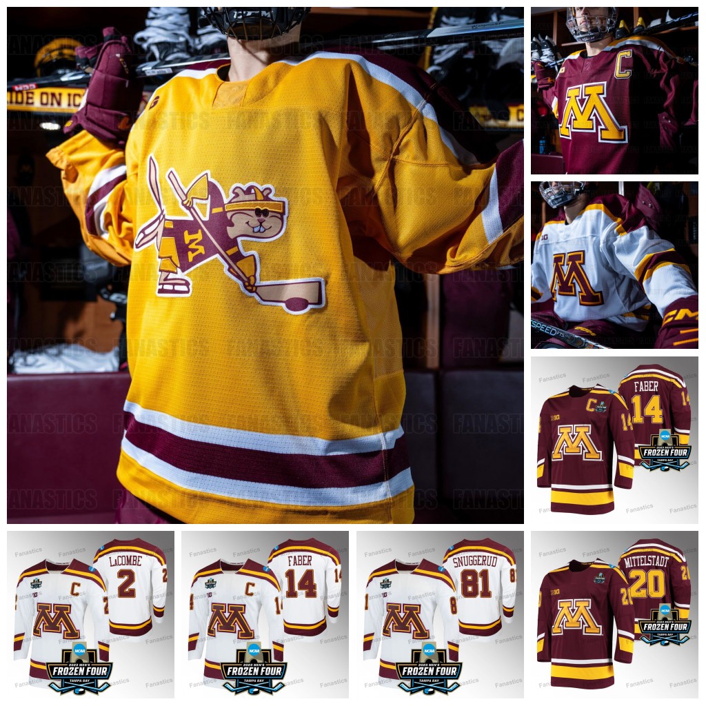 2023 24 Minnesota Golden Gophers Hockey Jersey Jackson LaCombe Brock Faber Jaxon Nelson Snuggerud Matthew Knies Luke Mittelstadt Matthew Knies